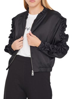 Ruffle Detailed Jacket Black