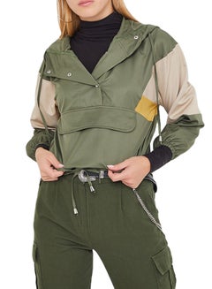 High Streets Colourblock Hooded Jacket Green  - Image 1