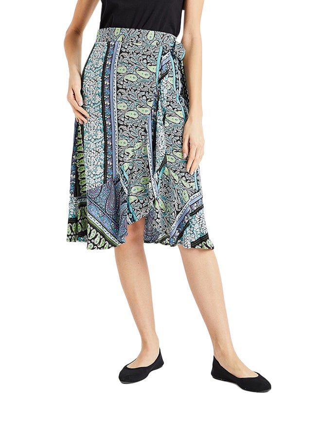 Jacqueline de Yong - Casual Multi Print Wrap Skirt Multicolour - Image 1