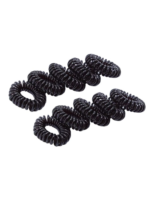 PIECES Spiral Elastic Hair Bands Black - Image 1