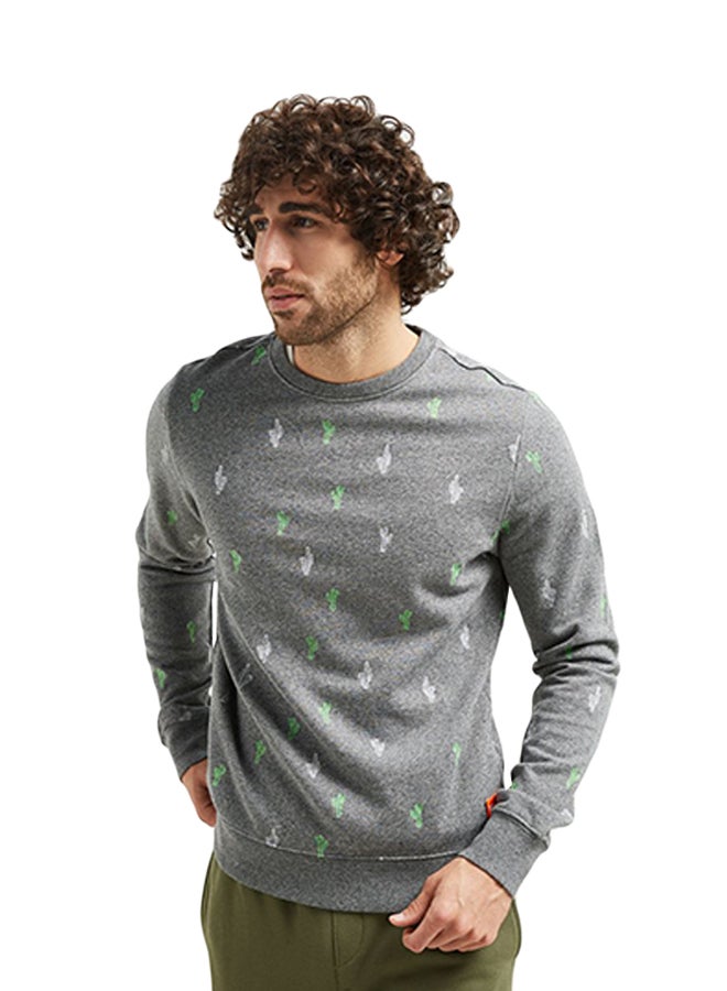 All Over Embroidered Long Sleeve Sweatshirt Vintage Grey Grit - v1597766559/N31180442V_1