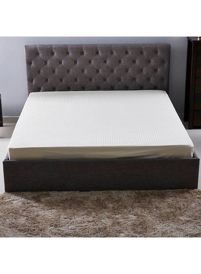 هوم بوكس ملاءة هاميلتون ضيقة من الساتان مخططة بمقاس مزدوج قطن كريمي 120x200+25سم - Image 4