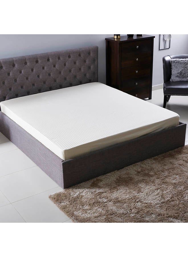 هوم بوكس ملاءة هاميلتون ضيقة من الساتان مخططة بمقاس مزدوج قطن كريمي 120x200+25سم - Image 3