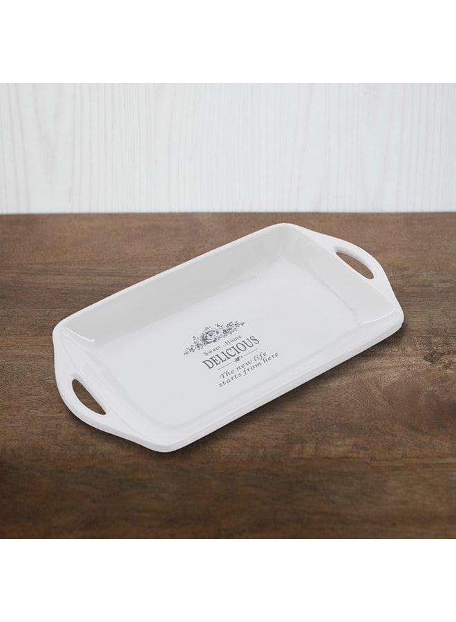 Home Box Sweet Home Serving Plate White 29.5 x 16cm - Image 2