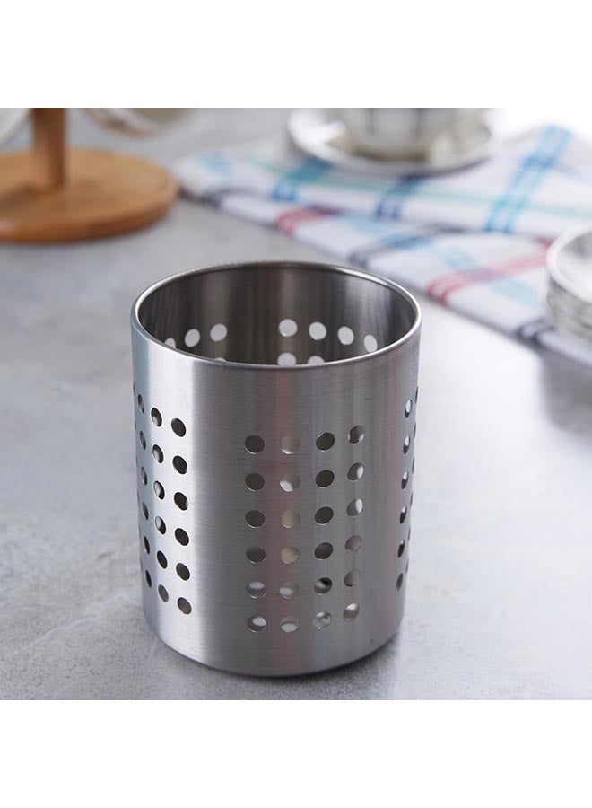Home Box Shine Dotted Cutlery Holder Silver 12 x 10cm  - Image 2