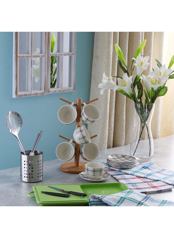 Home Box Shine Dotted Cutlery Holder Silver 12 x 10cm  - Image 5