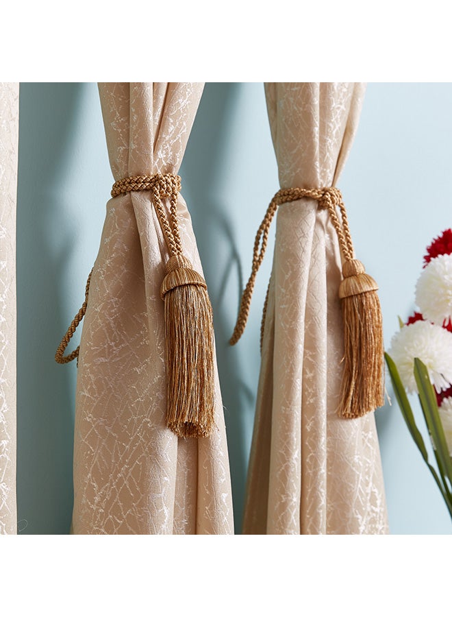 Home Box 2-Piece Polyster Tassel Set Brown 60cm - Image 4