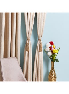 Home Box 2-Piece Polyster Tassel Set Brown 60cm  - Image 1