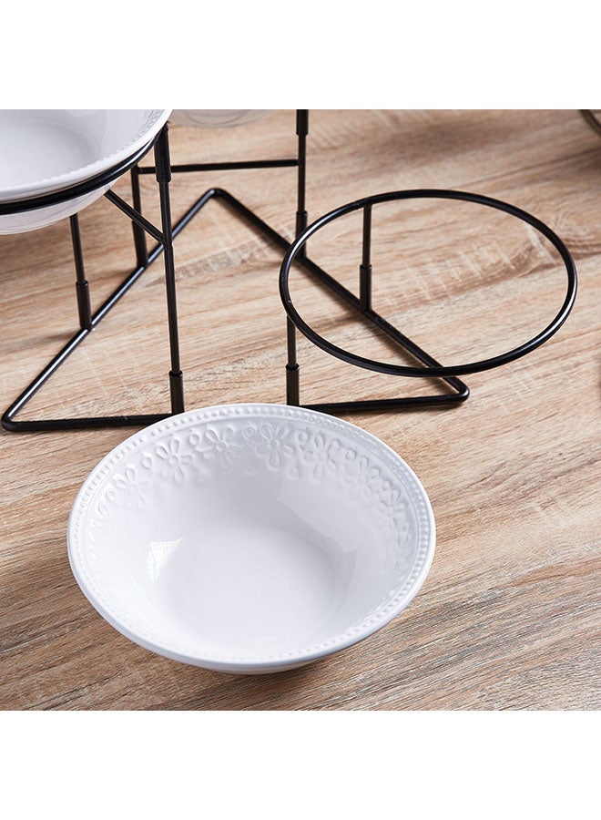 Home Box 3-Piece Nova Bowl Set With Stand White/Black 20 x 20 x 6cm - Image 4