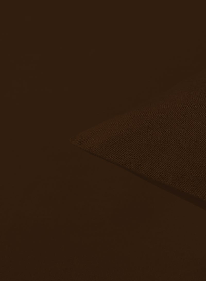 Soft Touch Fitted Bedsheet With 2 Pillowcase Brown Queen