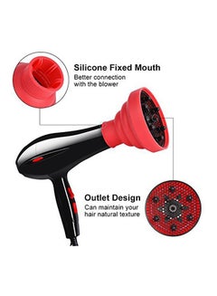 YOSOO Retractable Curly Hair Blow Dryer Diffuser Red/Black One Size  - Image 3