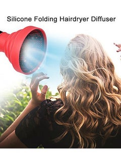 YOSOO Retractable Curly Hair Blow Dryer Diffuser Red/Black One Size  - Image 5