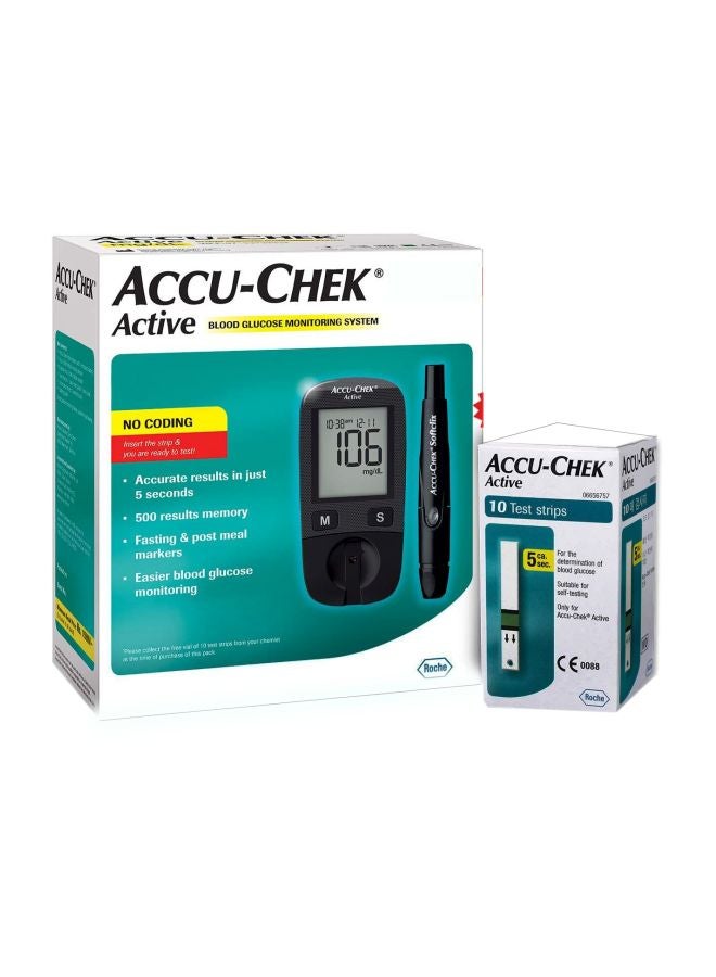 ACCU-CHEK Active Blood Glucose Monitoring System With Test Strips - Image 1
