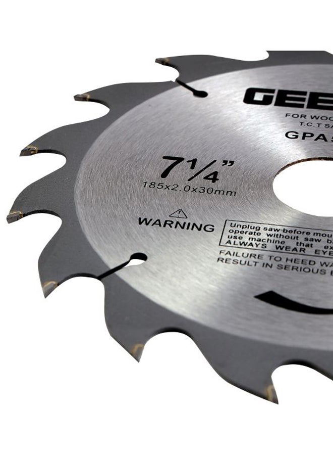 GEEPAS Circular Saw Blade - 185mm x 30mm bore, 20mm Reducer Ring | 20 ATB Calibered Teeth |Ideal for Carpenter, Professional, DIYers & More Silver/Black  - Image 4