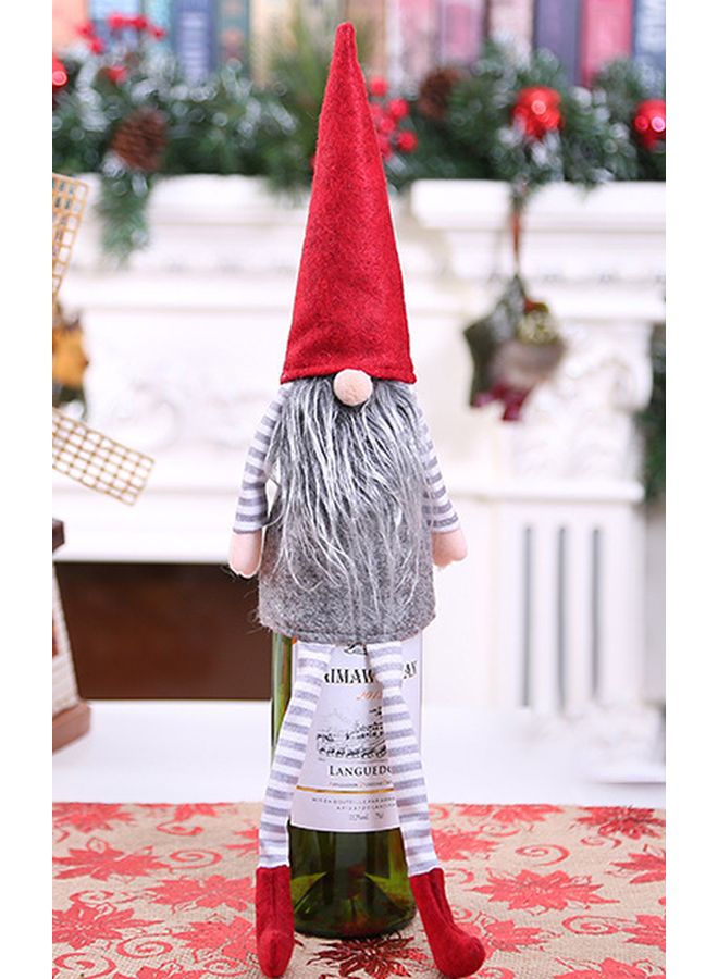 Beauenty Decorative Bottle Cover Grey/Red/White 15x42cm  - Image 2