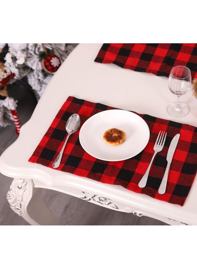 Beauenty Plaid Patterned Table Mat Red/Black 27.5x45cm - Image 2