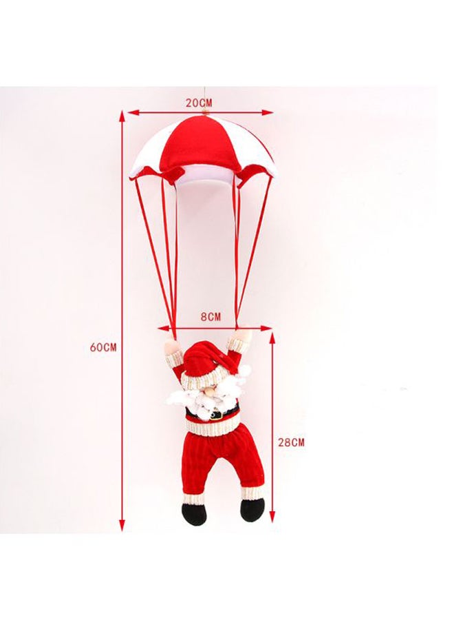 بيوينتي زينة بتصميم سانتا كلوز في باراشوت أحمر/ أبيض/ أسود 20x60سم - Image 3