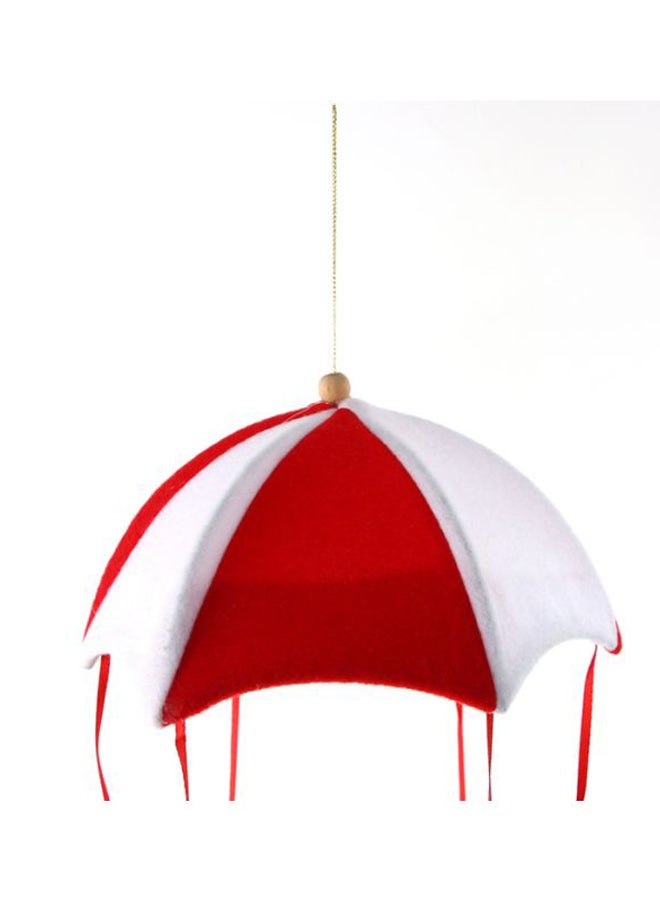 بيوينتي زينة بتصميم سانتا كلوز في باراشوت أحمر/ أبيض/ أسود 20x60سم - Image 4