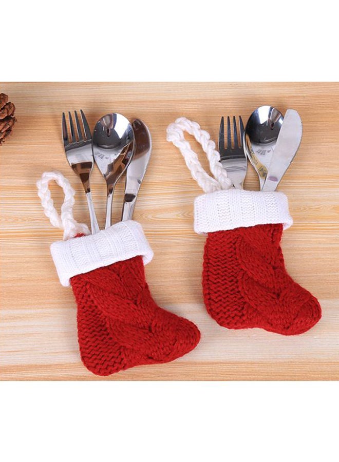 Beauenty Decorative Knitted Sock Red/White  - Image 3