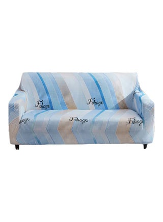 Printed Three Seater Sofa Cover Light Blue/Beige - v1597825230/N39801520A_1