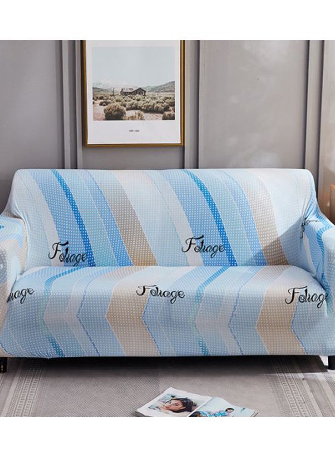 Beauenty Printed Three Seater Sofa Cover Light Blue/Beige  - Image 2