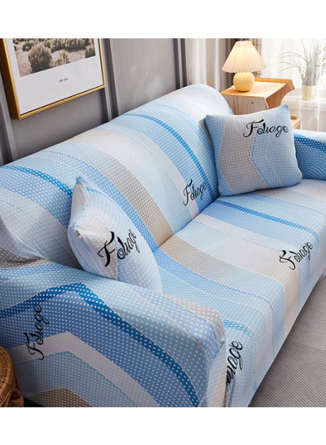 Beauenty Printed Three Seater Sofa Cover Light Blue/Beige  - Image 3