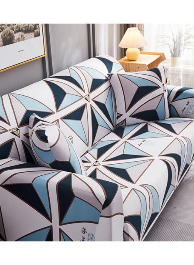 Beauenty Printed Three Seater Sofa Cover White/Black/Blue - Image 3