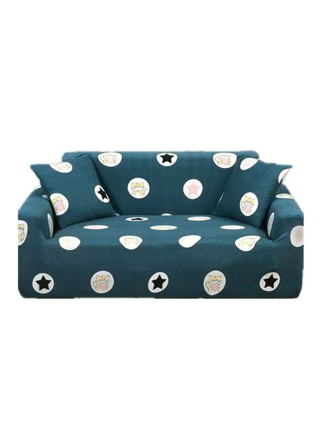 Beauenty Cat Printed Three Seater Sofa Cover Green/White/Pink  - Image 1