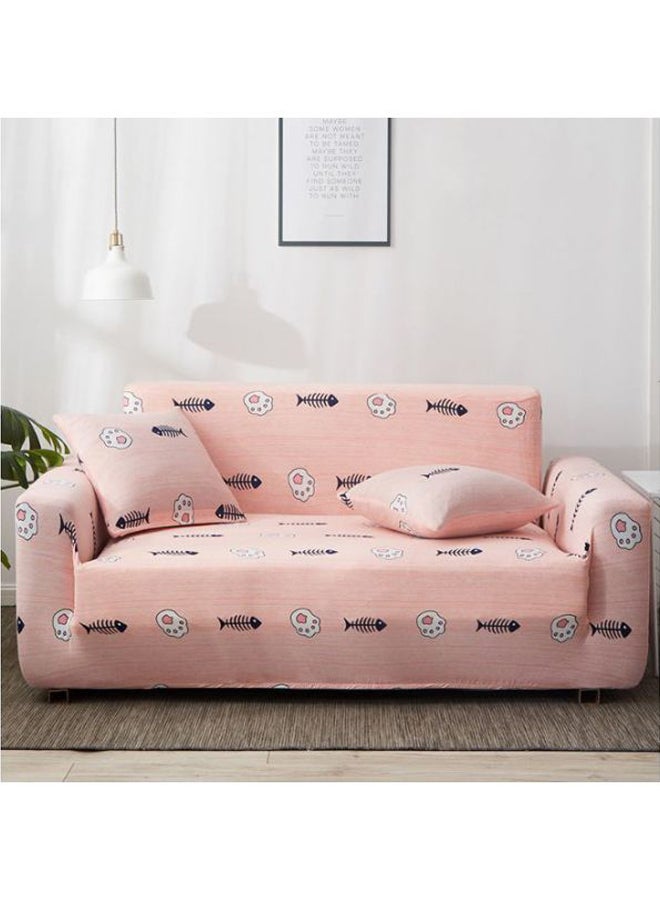 Beauenty Fish Printed Three Seater Sofa Cover Pink/Black/White - Image 2