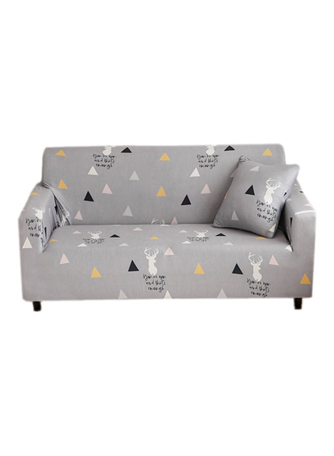 Beauenty Dear Printed Three Seater Sofa Cover Grey/Yellow/White  - Image 1