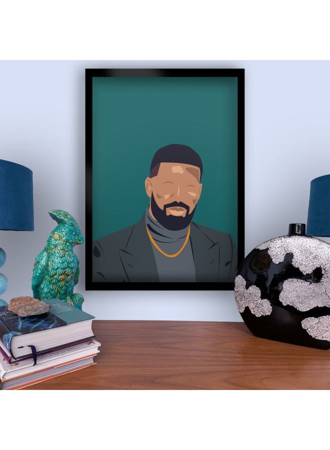 إكسسوارات بومة ملصق فني بتصميم بسيط مع إطار أخضر / رمادي / أسود 21x30سم  - Image 2