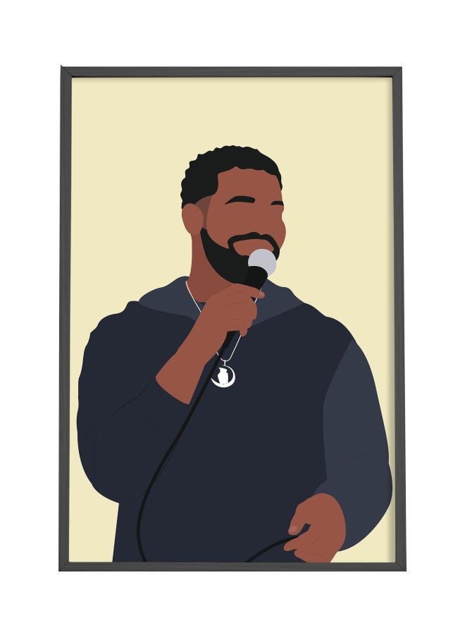 Boomah Accessories Drake Rapper Art Poster With Frame Yellow/Grey/Black 21x30cm - Image 1