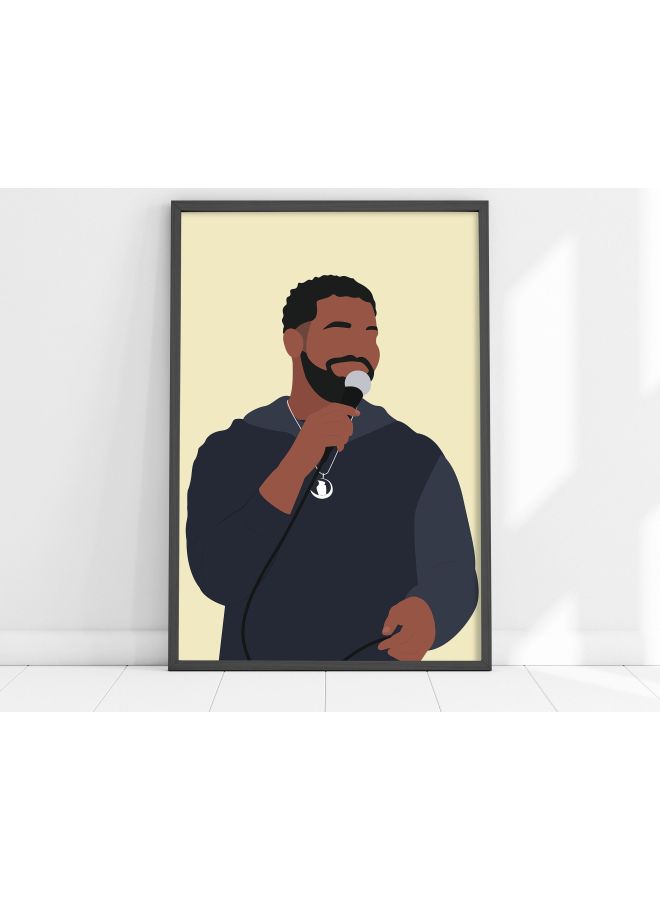 Boomah Accessories Drake Rapper Art Poster With Frame Yellow/Grey/Black 21x30cm - Image 2