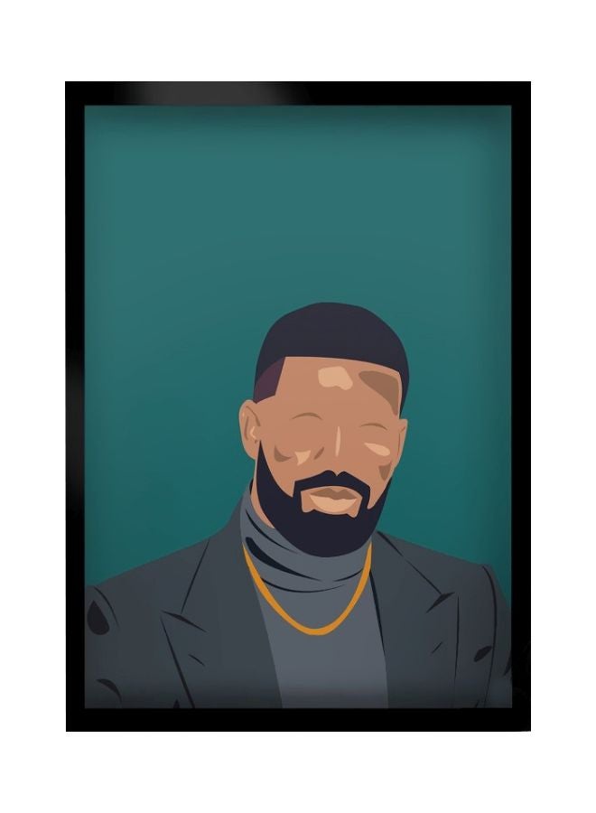 إكسسوارات بومة ملصق فني بتصميم معتدل مع إطار . أخضر / رمادي / أسود 30x40سم  - Image 1
