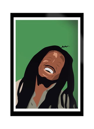 Decorative Bob Marley Poster With Frame Green/Black/Brown 50x40cm - v1597825260/N39806141A_1