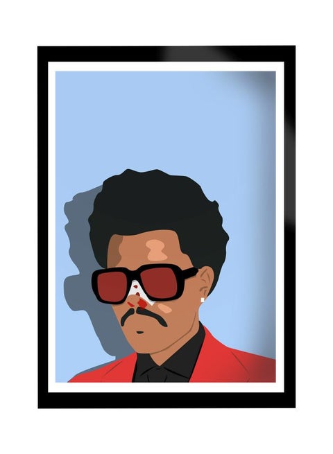 The Weeknd Poster With Frame Blue/Red/Black 21x30cm