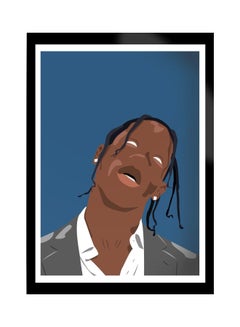 Travis Scott Poster With Frame Blue/Brown/Grey 21x30cm