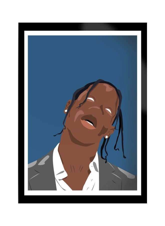 Boomah Accessories - Travis Scott Poster With Frame Blue/Brown/Grey 21x30cm - Image 1