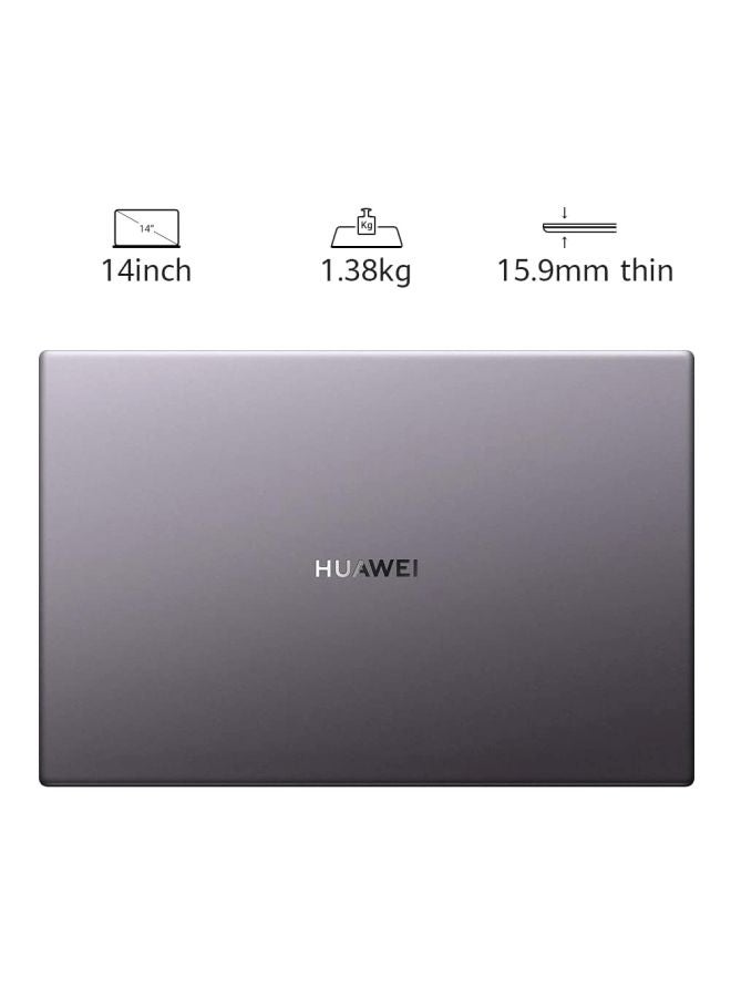 Matebook D 14 Notebook With 14-Inch Display, Ryzen 7-3700U Processor/8GB RAM/512GB SSD/AMD Radeon RX Vega 10 Graphics Space Grey Space Grey