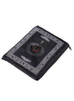 Generic Portable Waterproof Muslim Travel Pocket Prayer Mat With Compass Black/White 100x60cm  - Image 1