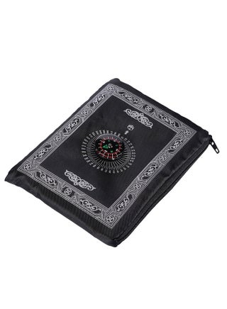 Portable Waterproof Muslim Travel Pocket Prayer Mat With Compass Black/White 100x60cm - v1597829715/N39894938A_1