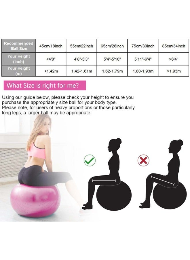 TOMSHOO Anti-Burst Yoga Ball With Hand Pump 55cm  - Image 4