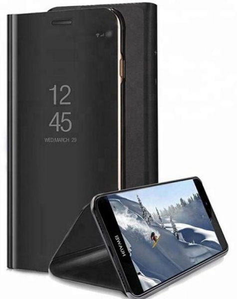 Clear View Standing Mirror Case Cover For Huawei Nova 5T Black