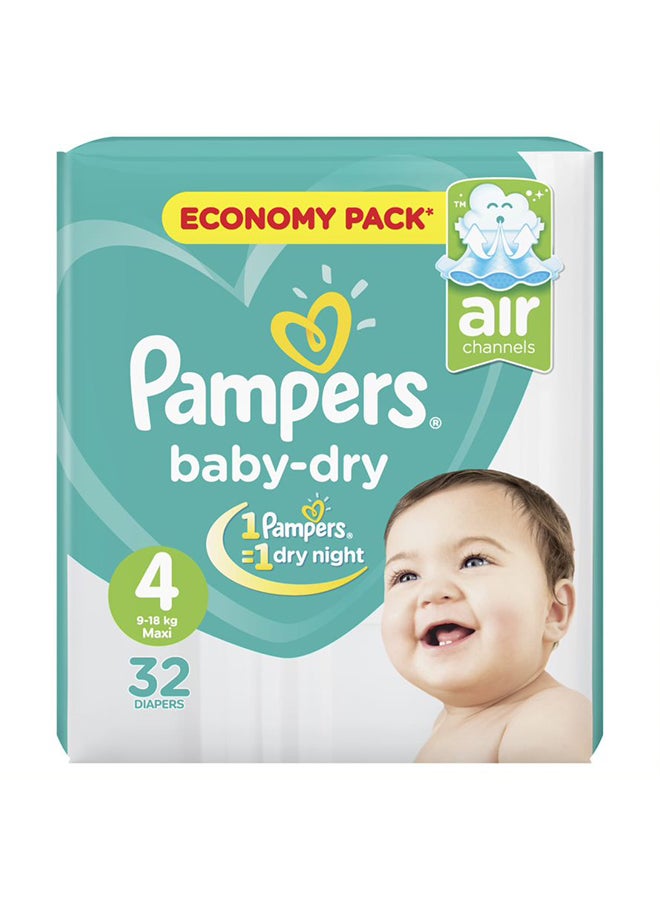 Pampers Baby Dry  Diapers Size 4, Maxi, 9-18 Kg (32 Diapers)  - Image 2