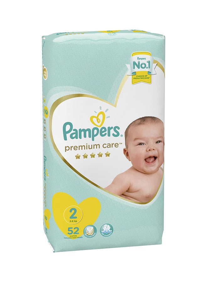 Pampers Premium Care Diapers Size 2, Mini, 3-8 Kg (52 Diapers)  - Image 2