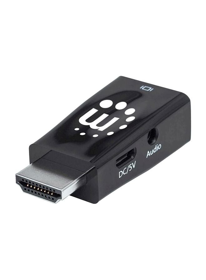 HDMI Male To VGA Female With Audio Adapter Black