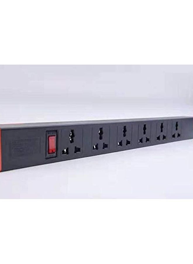Cabinet Rack Socket And Cable Power Strip - UK Plug Black 2meter