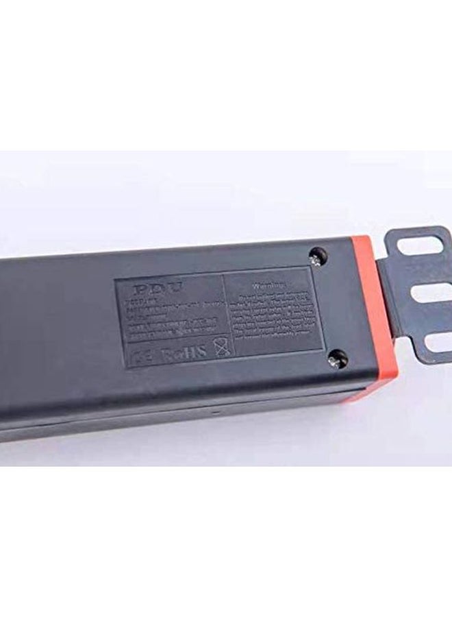 Cabinet Rack Socket And Cable Power Strip - UK Plug Black 2meter