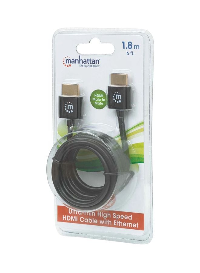 Manhattan Ultra Thin High Speed HDMI Cable With Ethernet Black - Image 1
