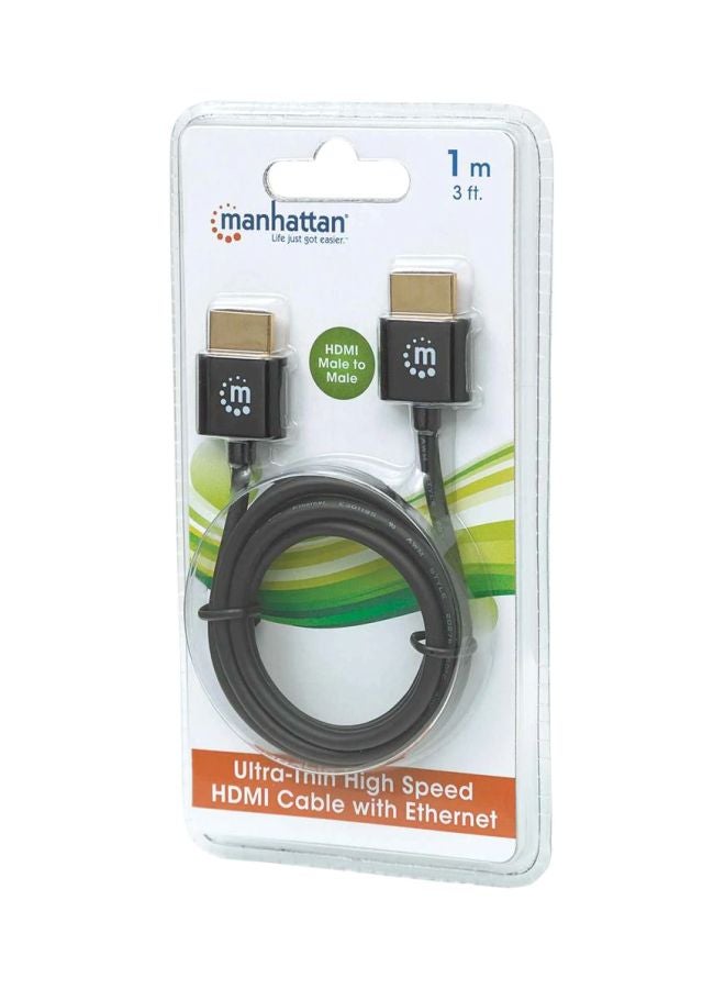 Manhattan Ultra Thin High Speed HDMI Cable With Ethernet Black - Image 1